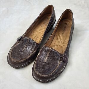 ❤️ Naturalizer Women's Brown Leather Loafers. Size 6.5